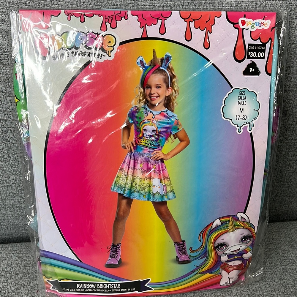 Poopsie Slime Surprise Halloween Costume Rainbow Brightstar Deluxe 7-8